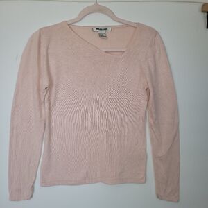 NYGARD COLLECTION Sweater Size S petite Powder Pink Silk Cashmere Luxury